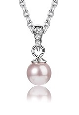 tiny gorgeous silver pink cultured pearls kids necklace 